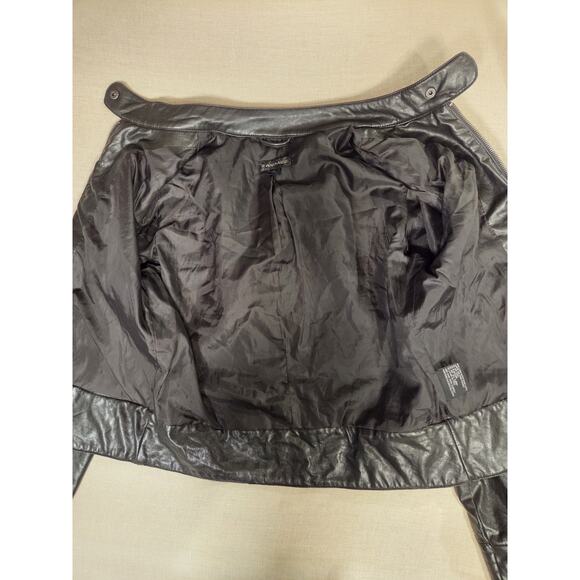 Vtg Y2K 90s Rampage Faux Leather Black Jacket Ruffle Women's M - Picture 8 of 14